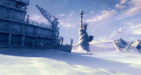 Ice age ... New York Harbour freezes over in the film The Day After Tomorrow.
